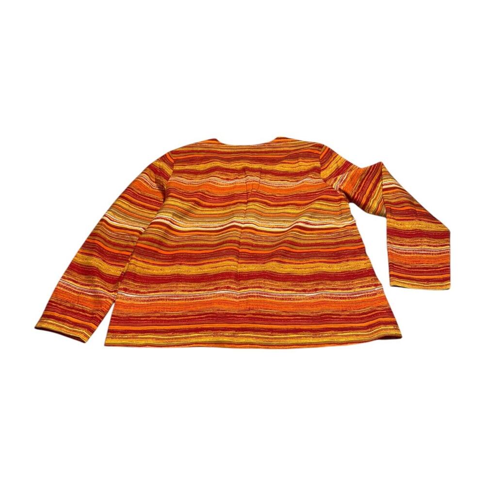 Coldwater Creek Blazer Jacket Women's Medium Multicolor Striped 100% Silk Lined - Picture 3 of 6